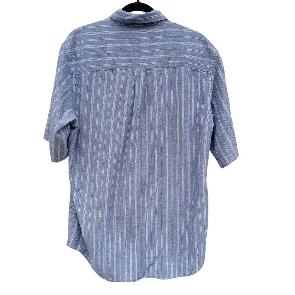 Consensus Vintage Chambray Button Down Blue Verti… - image 2